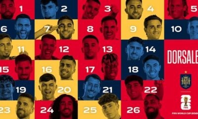 Los dorsales de España para el Mundial 2026